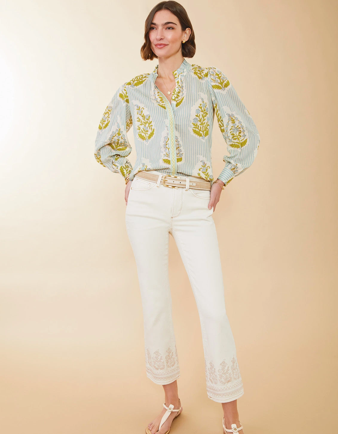 Rowen Kick Flare Jean Buttercream 6 Rowen Kick Flare Jean Buttercream - Image 6