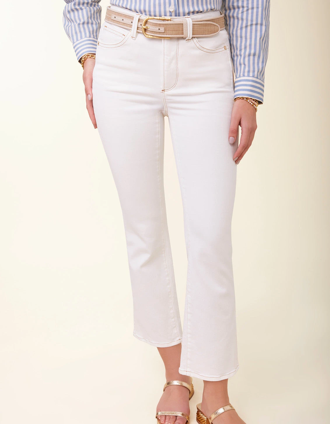 Rowen Kick Flare Jean Pearl White 1 Rowen Kick Flare Jean Pearl White