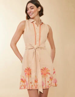 Sleeveless Marianne Shirt Dress Toasted Almond -Spartina Store 403742c