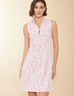 Serena Half-Zip Dress Clara Ikat Pink -Spartina Store 404763c