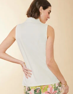 Serena Half-Zip Pique Top Pearl White 5 Serena Half-Zip Pique Top Pearl White -Spartina Store 404909c