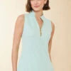Serena Half-Zip Pique Top Sea Foam Mist