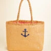Woven Straw Tote Anchor