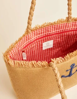 Woven Straw Tote Anchor 6 Woven Straw Tote Anchor -Spartina Store 405135i