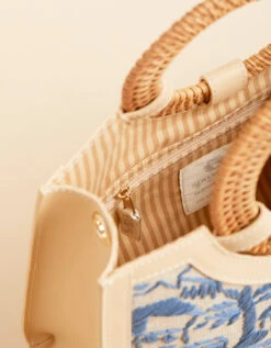 Straw Sienna Satchel Daise Seascape 9 Straw Sienna Satchel Daise Seascape -Spartina Store 405166i