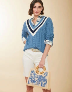 Straw Sienna Satchel Daise Seascape 11 Straw Sienna Satchel Daise Seascape -Spartina Store 405166n