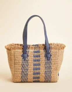 Straw Bag Navy Stripe 8 Straw Bag Navy Stripe -Spartina Store 405197b