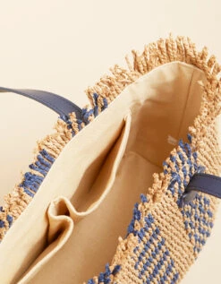 Straw Bag Navy Stripe 9 Straw Bag Navy Stripe -Spartina Store 405197i