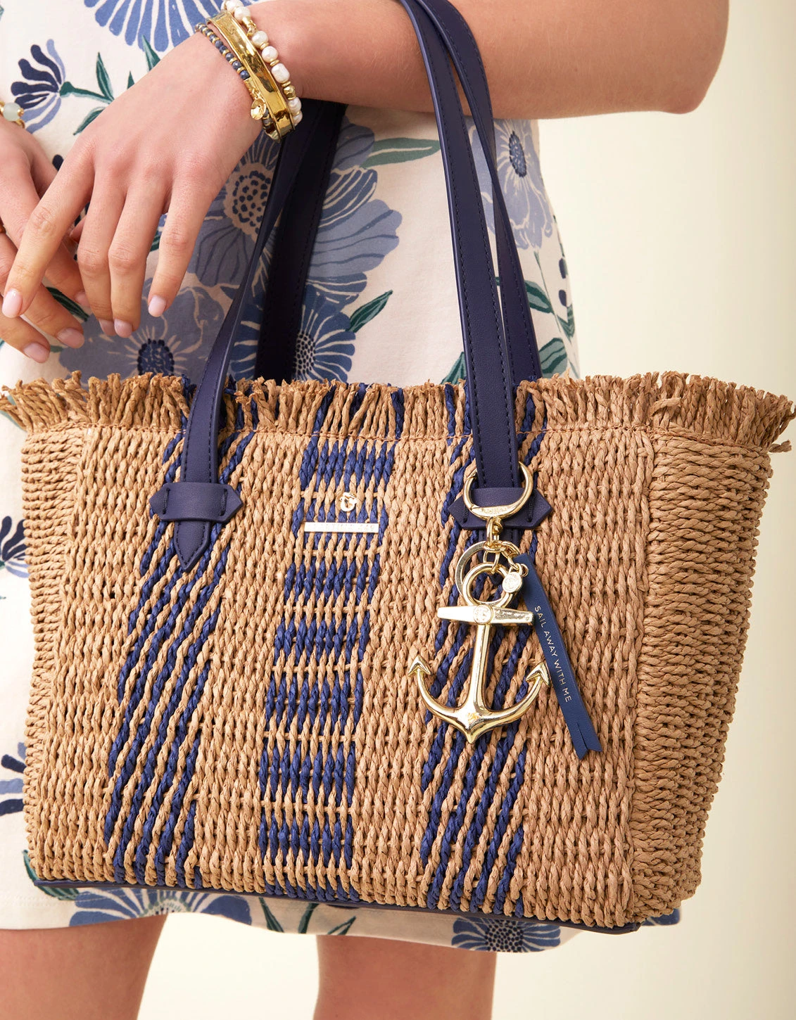 Straw Bag Navy Stripe 5 Straw Bag Navy Stripe - Image 5