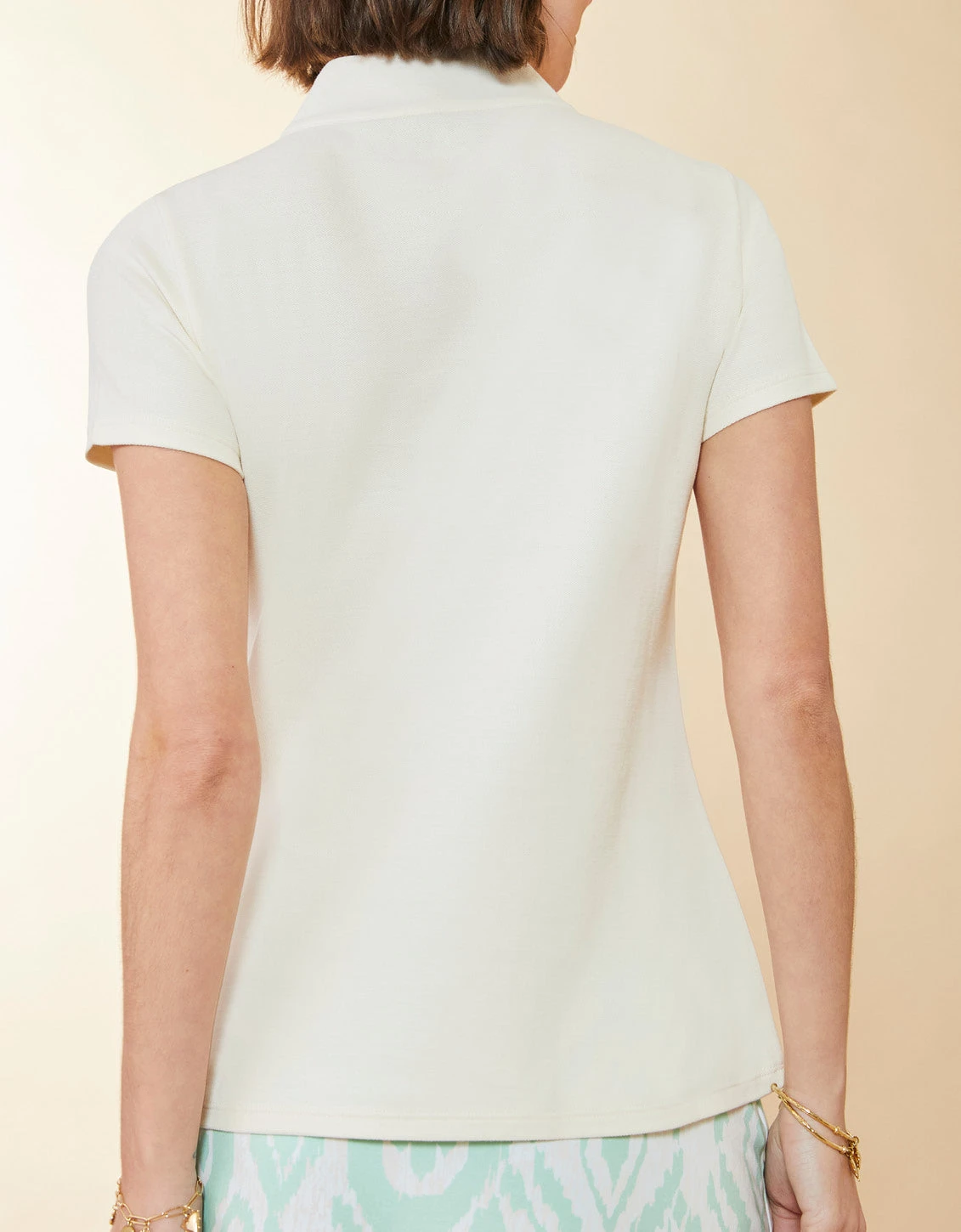 Short Sleeve Serena Half-Zip Top Buttercream 4 Short Sleeve Serena Half-Zip Top Buttercream - Image 4