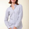 Aida Buttonfront Shirt Lakeside Blue Stripe