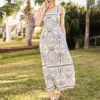 Cleona Midi Dress Ogeechee Palm Geo