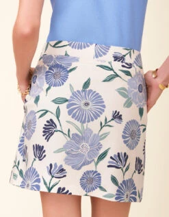 Jersey Skort Ogeechee Daisy Blue -Spartina Store 406385b