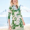 Kit Jersey Dress Ogeechee Tropical Leaf
