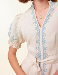 Marilyn Linen Dress Flax -Spartina Store 407085b