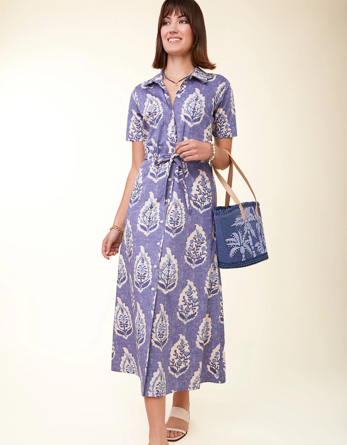 River Midi Dress Ogeechee Floral Motif 1 River Midi Dress Ogeechee Floral Motif