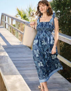 Saylor Midi Dress Ogeechee Palm Medallion
