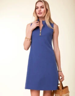 Serena Half-Zip Dress Indigo Blue