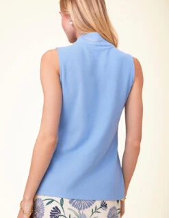 Serena Half-Zip Pique Top Azure -Spartina Store 407887c