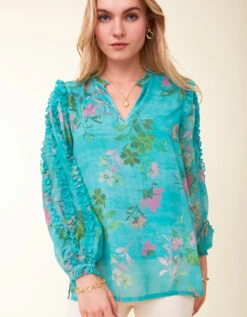 Wilenna Blouse Ogeechee Spring Bouquet -Spartina Store 408099c