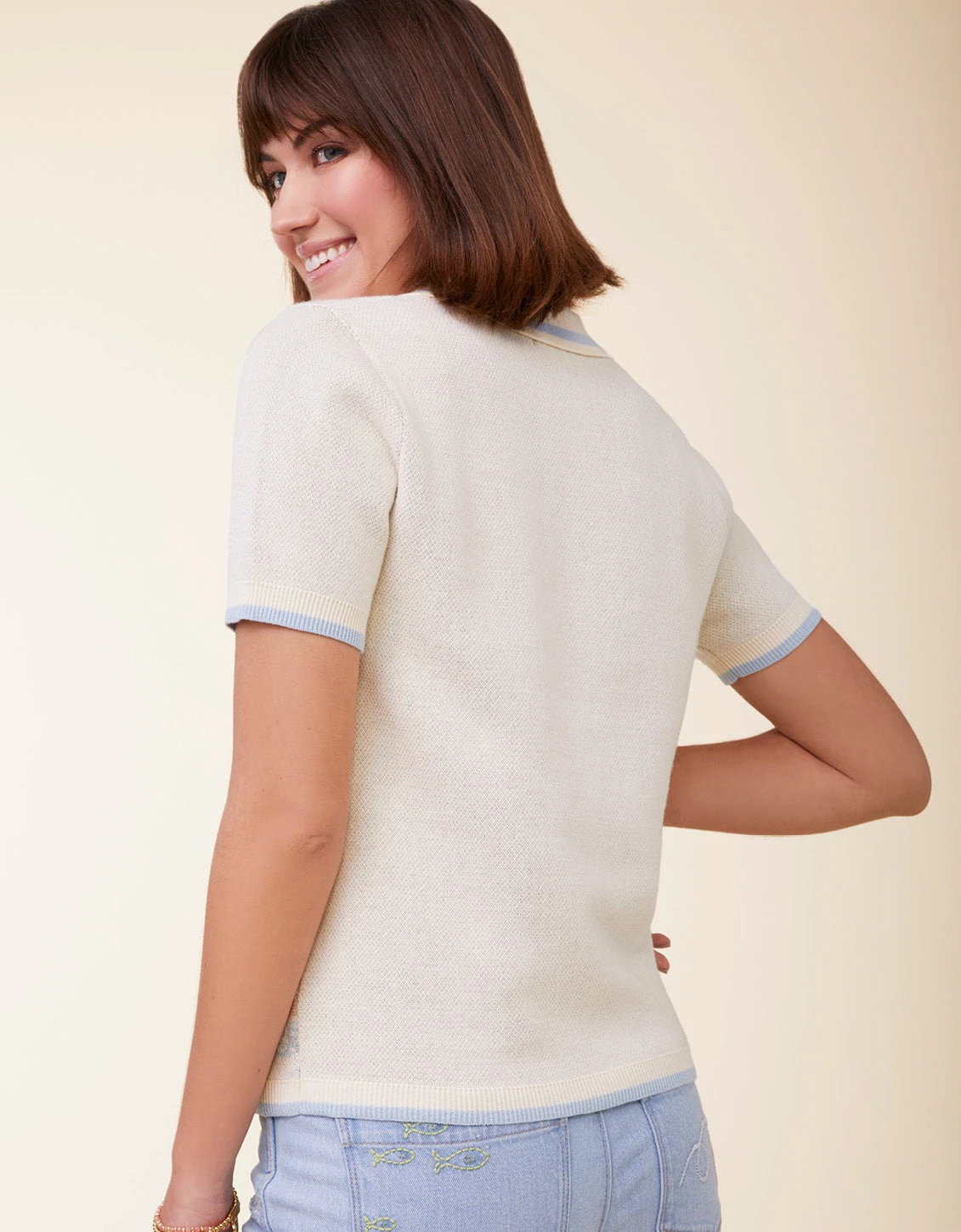 Odessa Knit Polo Overboard Coastal Dreams 4 Odessa Knit Polo Overboard Coastal Dreams - Image 4