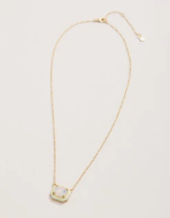 Clara Window Necklace 17'' White Opal -Spartina Store 409089b