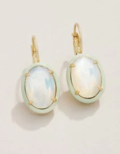 Clara Oval Earrings White Opal