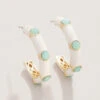 Clara Gem Hoop Earrings 25mm Sea Foam/Cream