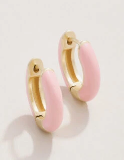 Clara Hoop Earrings 15mm Blush