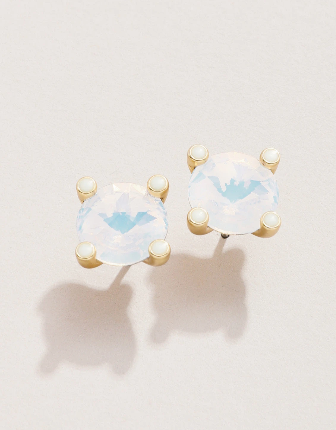 Clara Stud Earrings White Opal 1 Clara Stud Earrings White Opal