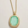 Karina Oval Necklace 18" Sea Foam