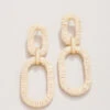 Straw Link Earrings Natural