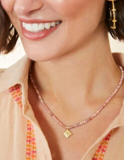 Richmond Hill Beaded Necklace 17.5" Pink -Spartina Store 409379n