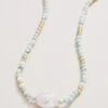 Harmony Beaded Necklace 17" Light Turquoise/Pearl