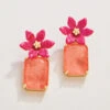 Blooming Gem Earrings Pink