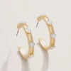 Harris Hoop Earrings 25mm White Opal