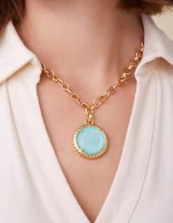 Karina Round Necklace 19" Ocean Blue -Spartina Store 409591n