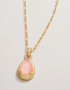 Karina Teardrop Necklace 18" Peach