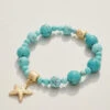 Charmed Stretch Bracelet 10mm Turquoise/Starfish