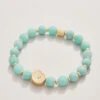 Beachy Stretch Bracelet 8mm Matte Amazonite/Moon Shell