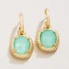 Karina Oval Drop Hoop Earrings Sea Foam