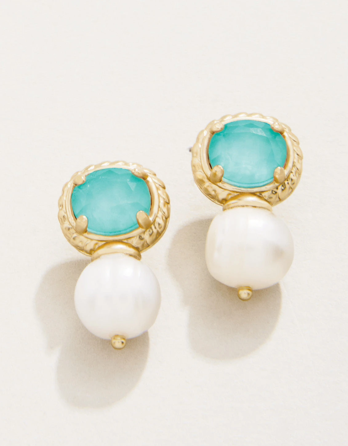 Karina Petite Pearl Stud Earrings Ocean Blue 1 Karina Petite Pearl Stud Earrings Ocean Blue