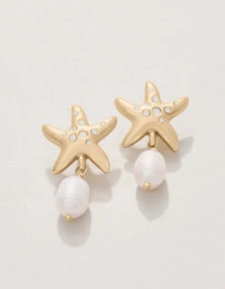 Starfish Pearl Earrings White Opal