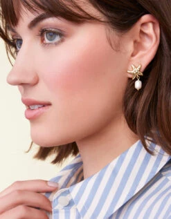 Starfish Pearl Earrings White Opal -Spartina Store 409836n
