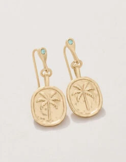 Palm Tree Medallion Earrings