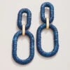 Straw Link Earrings Navy