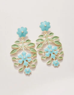 Delphinium Earrings Blue/Green