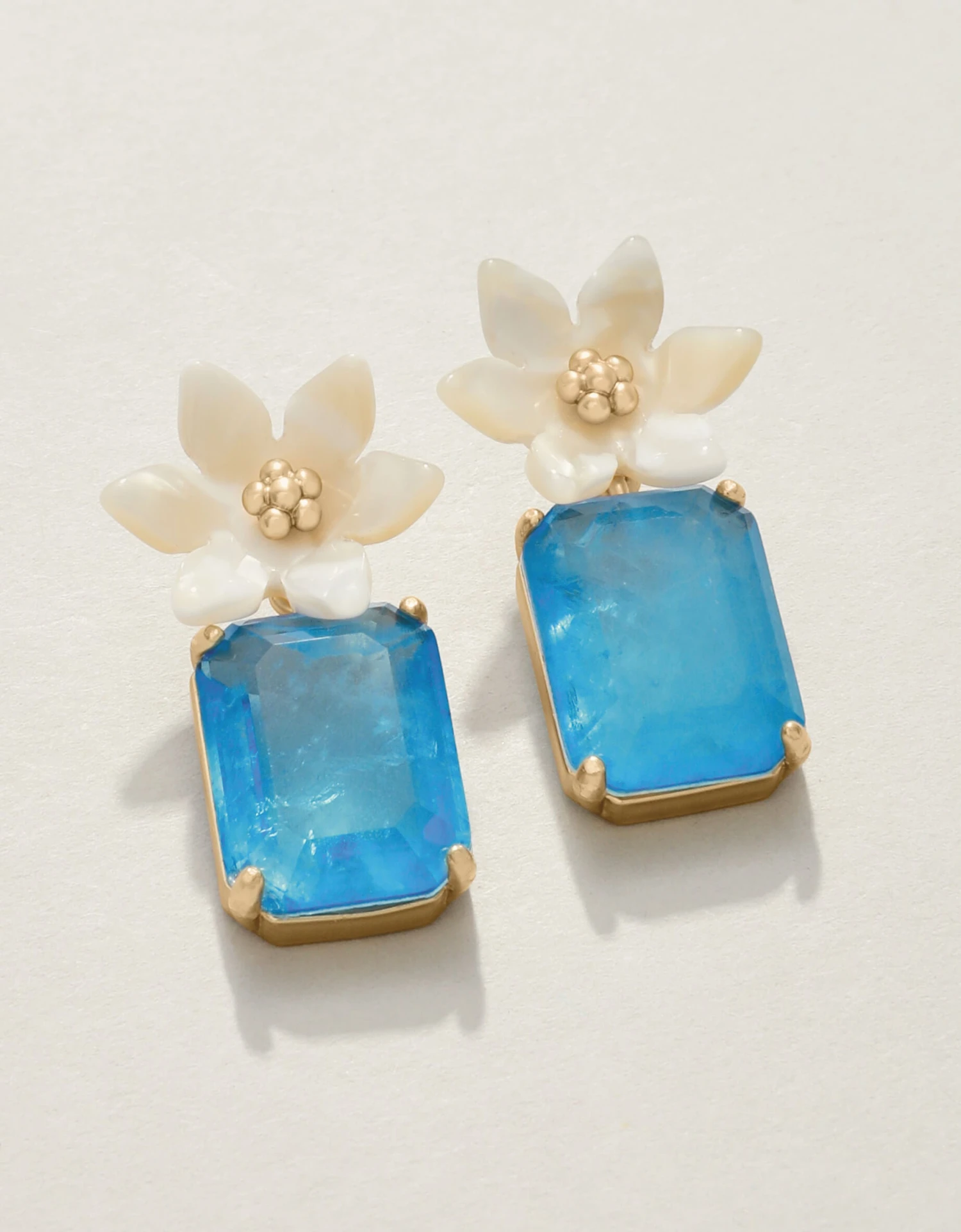 Blooming Gem Earrings Blue 2 Blooming Gem Earrings Blue - Image 2