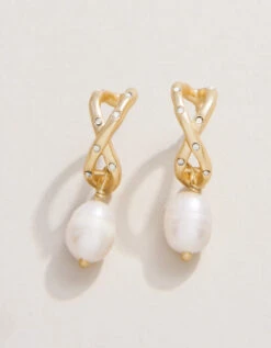 Sprinkles Hoop Earrings Pearl