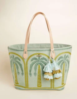 Fiesta Tote Richmond Hill Sea Foam Palms